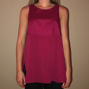 Madewell double textured Fuschia top